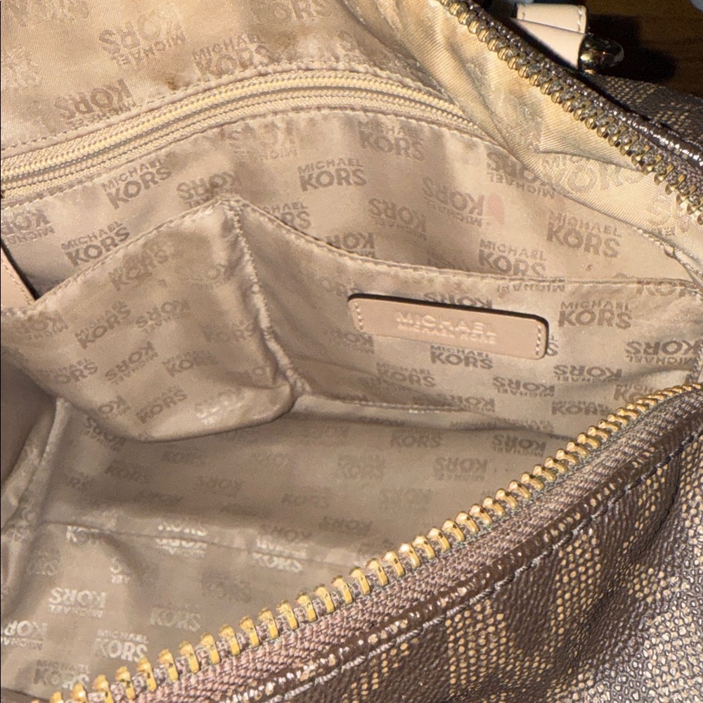 Michael Kors Brown Satchel with Gold Accents - Picture 8 of 15